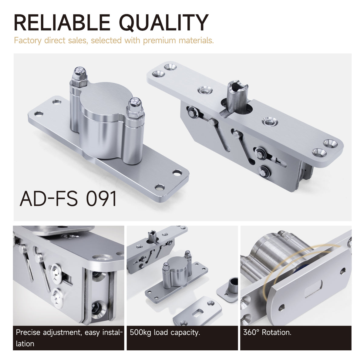 360 Degree Heavy Duty 500kg Door Pivot Hinge System Stainless Steel Concealed Top Bottom Door Hinge - Oray Hardware