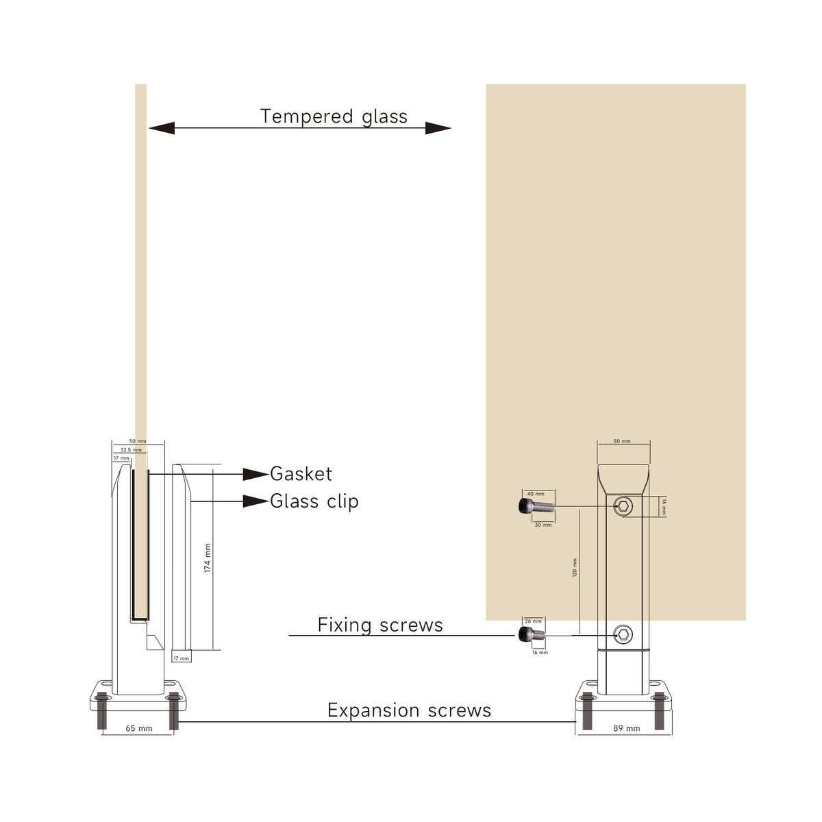 Detachable Stainless Steel Tempered Glass Spigot Side Mount Glass Clamp for Balcony fence - Oray Hardware