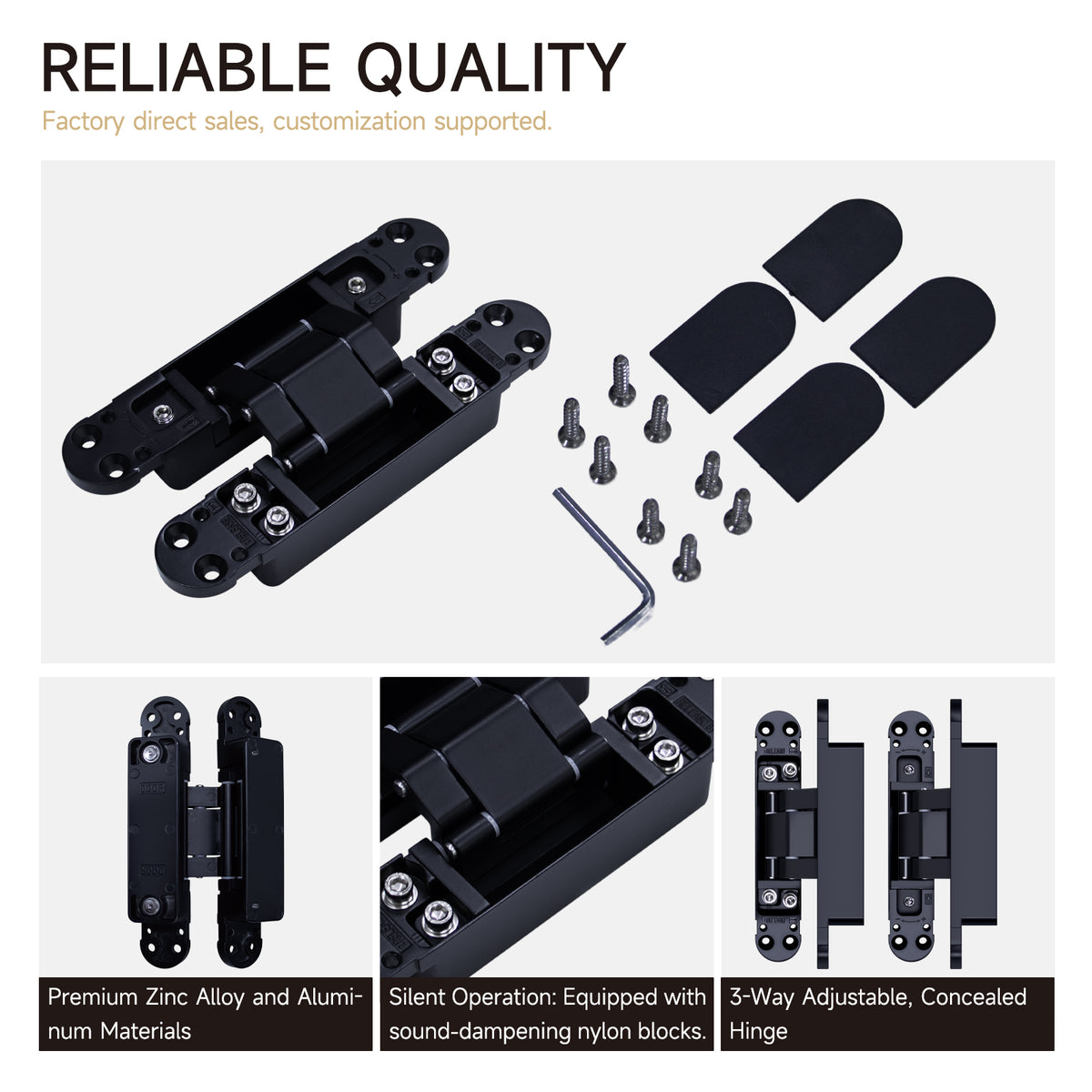 3D Adjustable Heavy Duty Concealed Cross Hinge 180 Degree Invisible Door Hinge - Oray Hardware