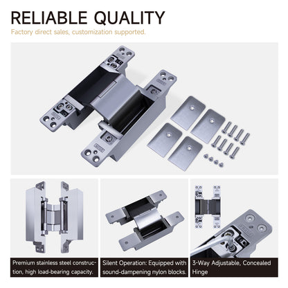 Stainless Steel Concealed Cross Hinge 180 Degree Invisible Door Hidden Hinge - Oray Hardware