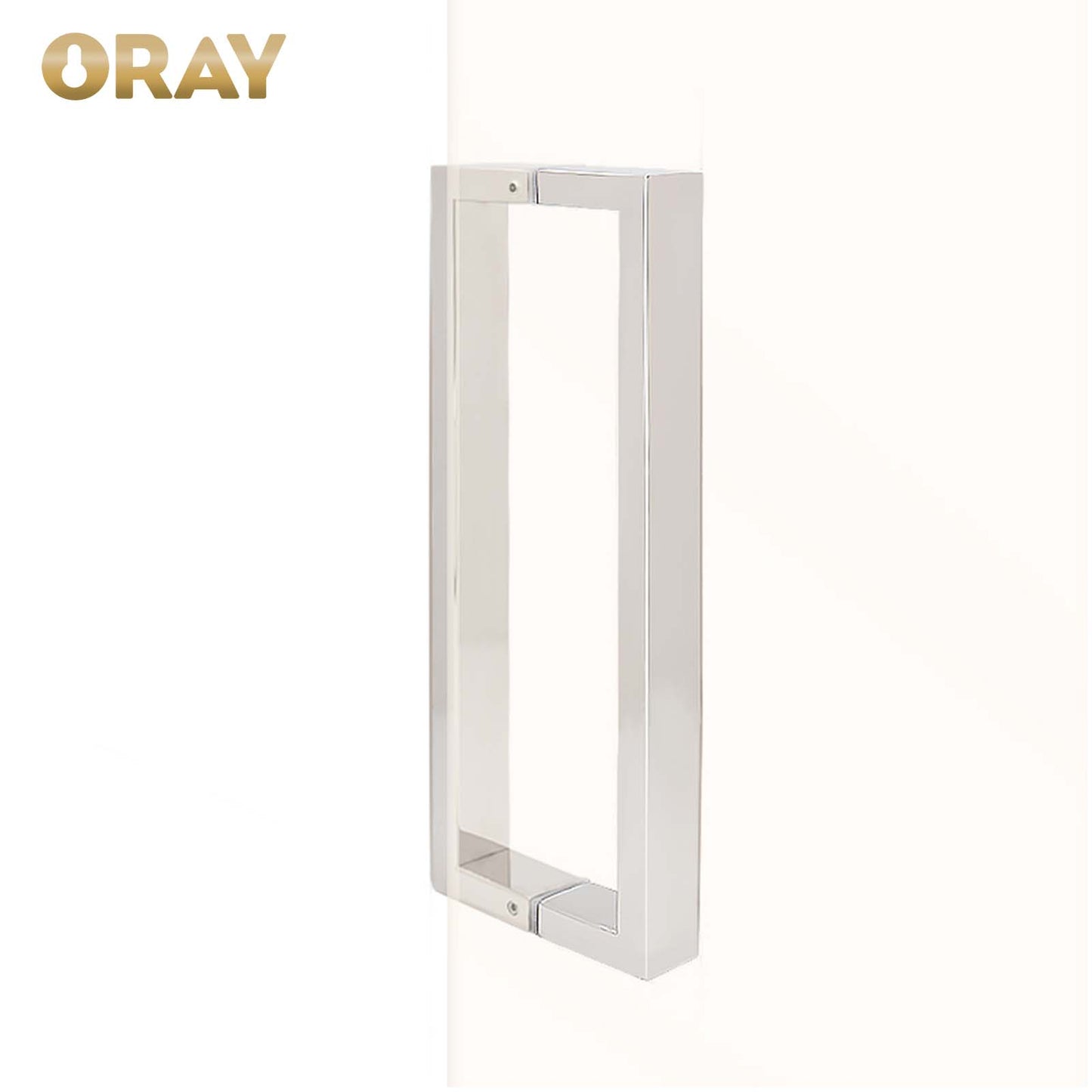 Frameless Glass Office Shower Room Stainless Steel Polished Chrome Rectangular Pipe Door Handle - Oray Hardware