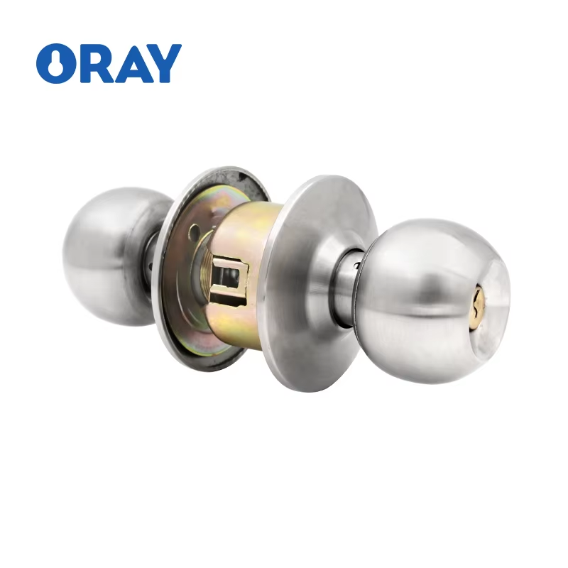 Home Stainless Steel Cylindrical Round Knob Lockset Deadbolt Door Lock Entrance Privacy Tubular Latch Cylindrical Knob Lock - Oray Hardware