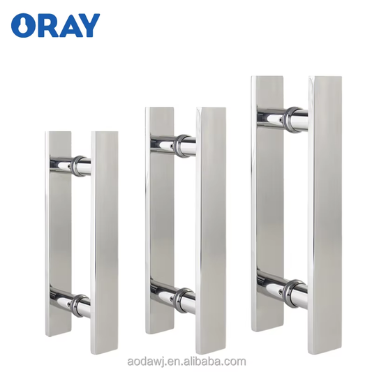 AD-DH021 Polished Stainless Steel 304 Door Handle Modern Glossy High Strength Anti-Fingerprint for Office Mall Workshop - Oray Hardware