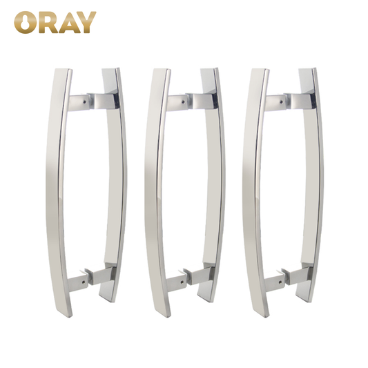Glass Door Handle 304 Thick Stainless Steel Modern Simple Fashion Durable High Strength Office Bathroom Gym Supermarket