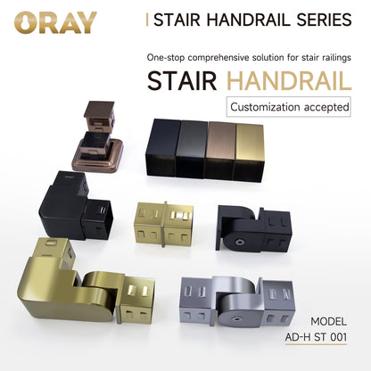 Stair Balustrade Fitting Adjustable Connector Pipe Staircase Handrail Square Tube