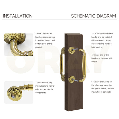 Matte Black Antique Luxury Door Handles Stainless Steel Wooden Door Handle for Hotel Home - Oray Hardware