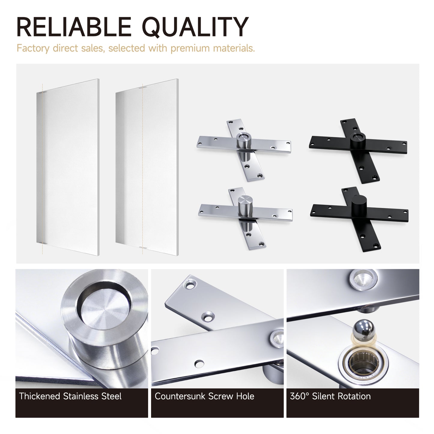 360 Degree Rotating Door Hinge Stainless Steel Concealed Door Hinge for Wooden Glass Door - Oray Hardware