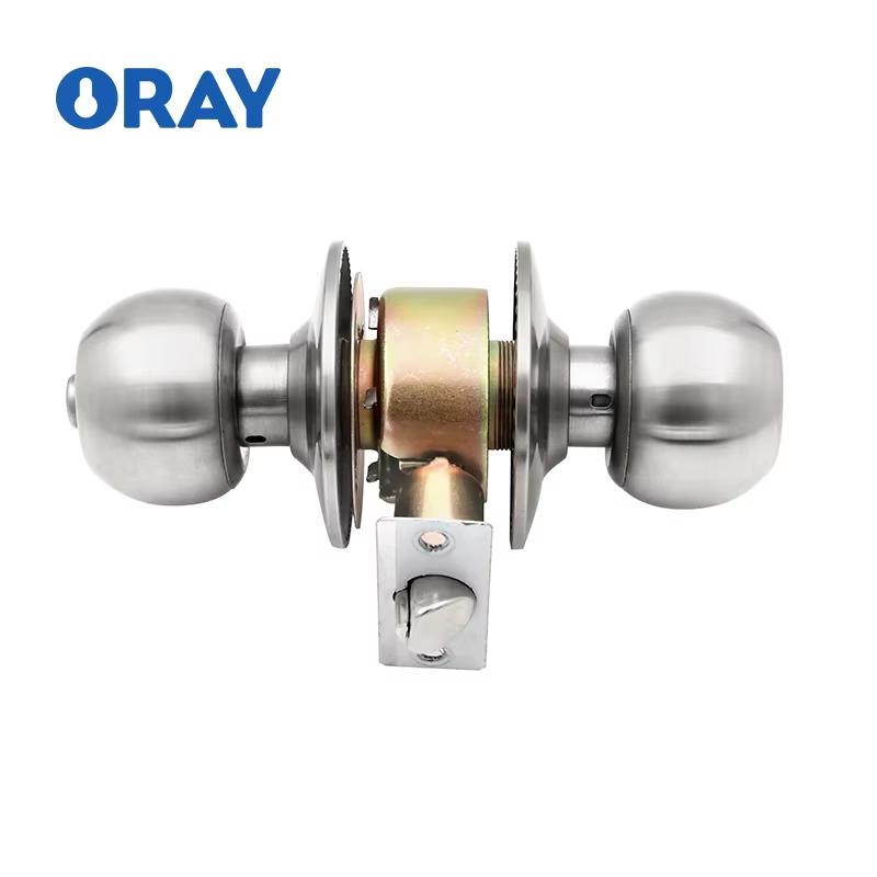 Home Stainless Steel Cylindrical Round Knob Lockset Deadbolt Door Lock Entrance Privacy Tubular Latch Cylindrical Knob Lock - Oray Hardware