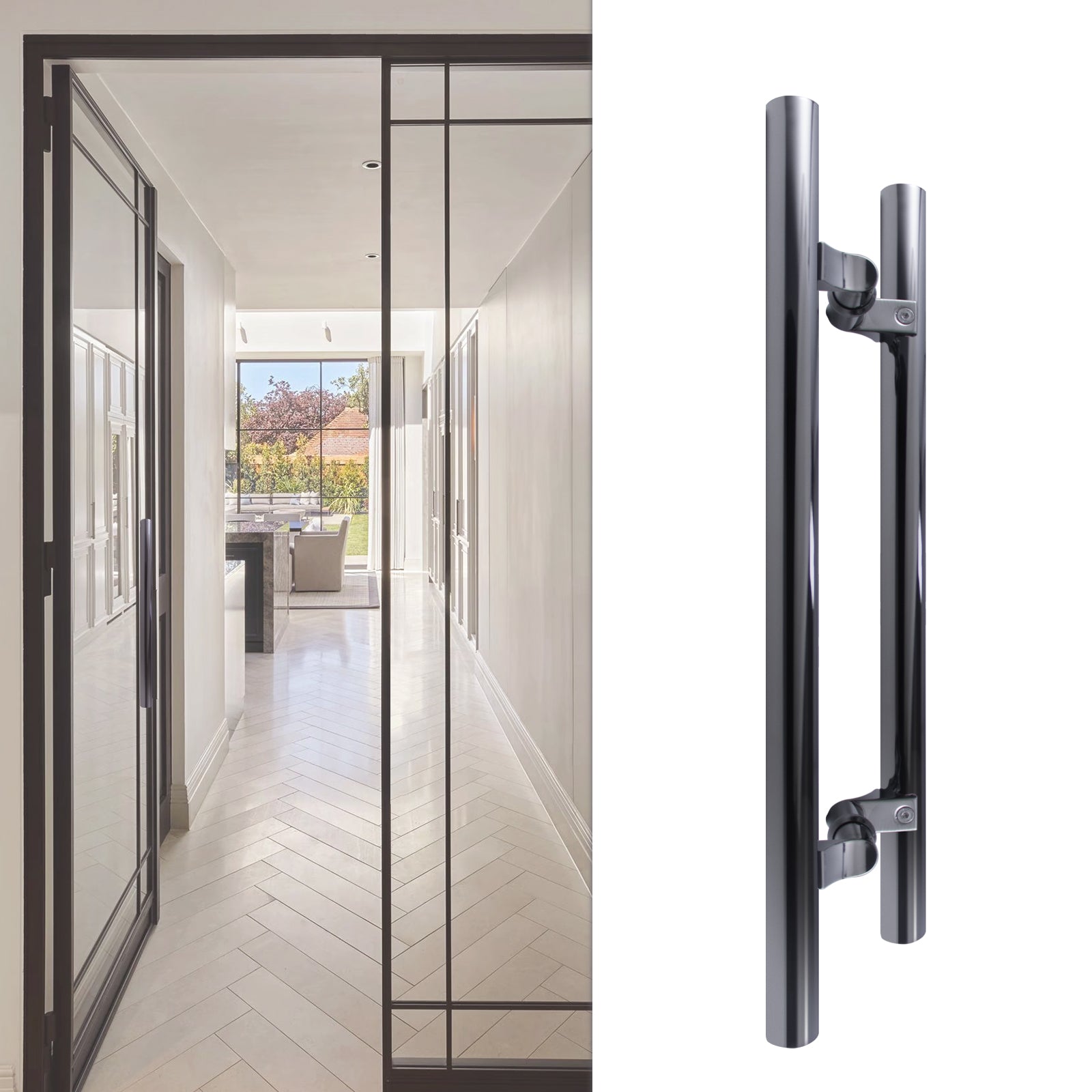 1000cm Long H Shape Glass Door Handle Luxury Round Tube Pull Handle - Oray Hardware