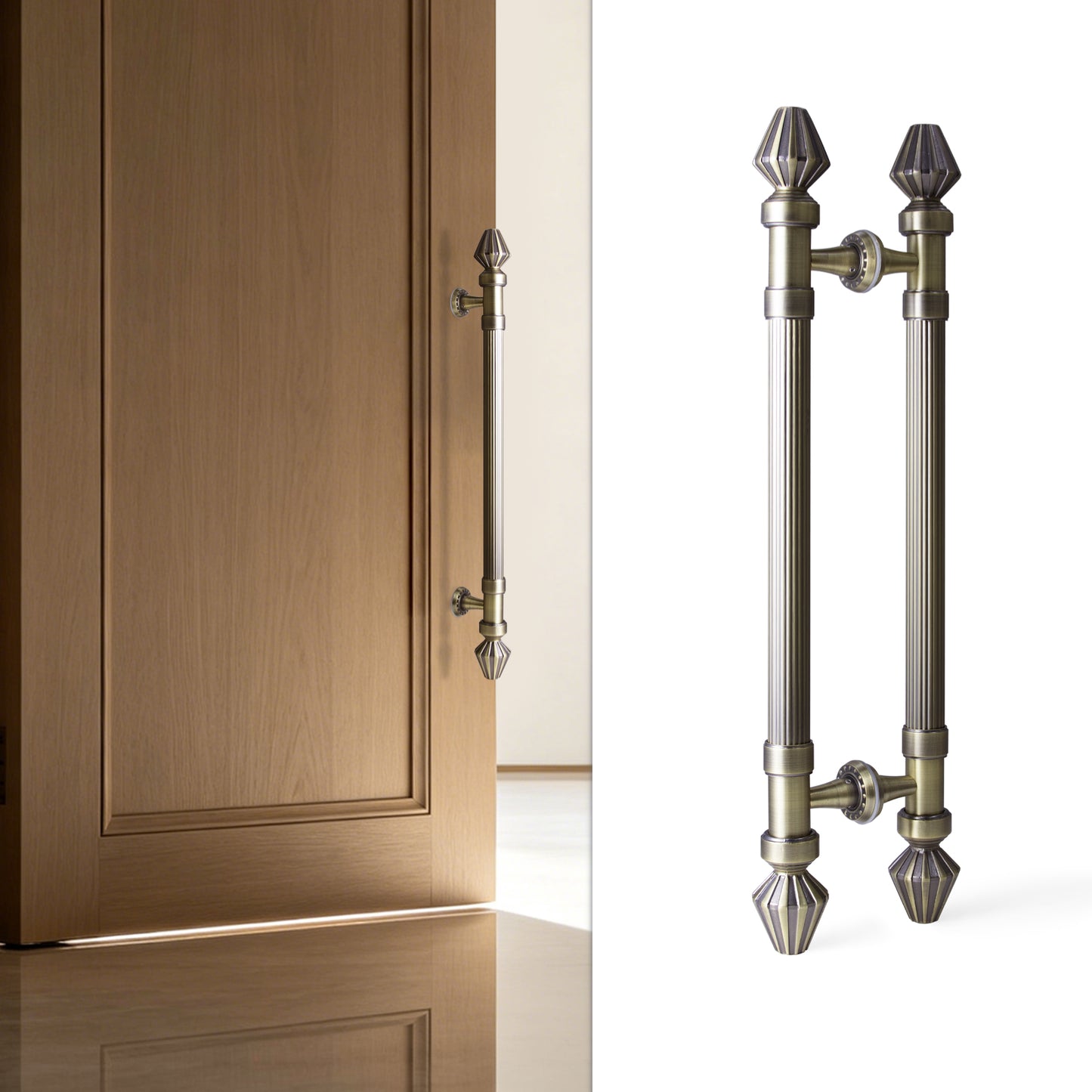 Customized Size Luxury Bronze Wooden Door Handle for Villa Hotel - Oray Hardware