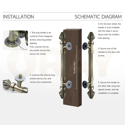 Customized Size Luxury Bronze Wooden Door Handle for Villa Hotel - Oray Hardware