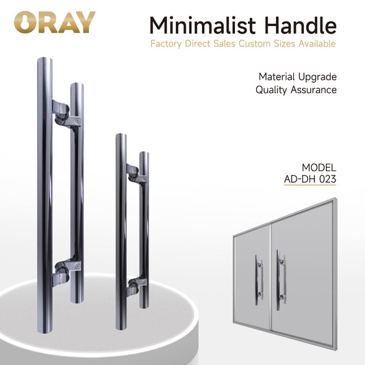 1000cm Long H Shape Glass Door Handle Luxury Round Tube Pull Handle - Oray Hardware