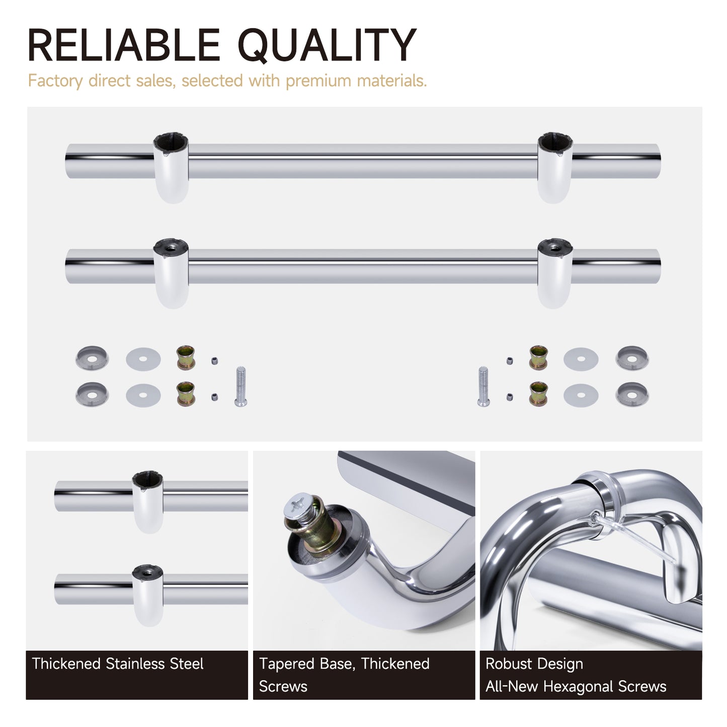 Double Side Stainless Steel Push Pull Glass Door Handle  for Hotel Entrance Door - Oray Hardware
