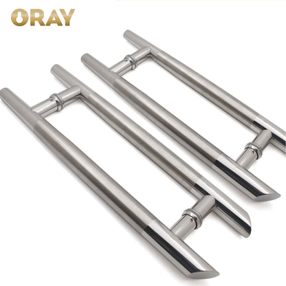 China Factory 304 Stainless Steel Long Size H-Shaped Hinge Satin Finish Sliding Glass Door Control Handle for Hotels Modern - Oray Hardware
