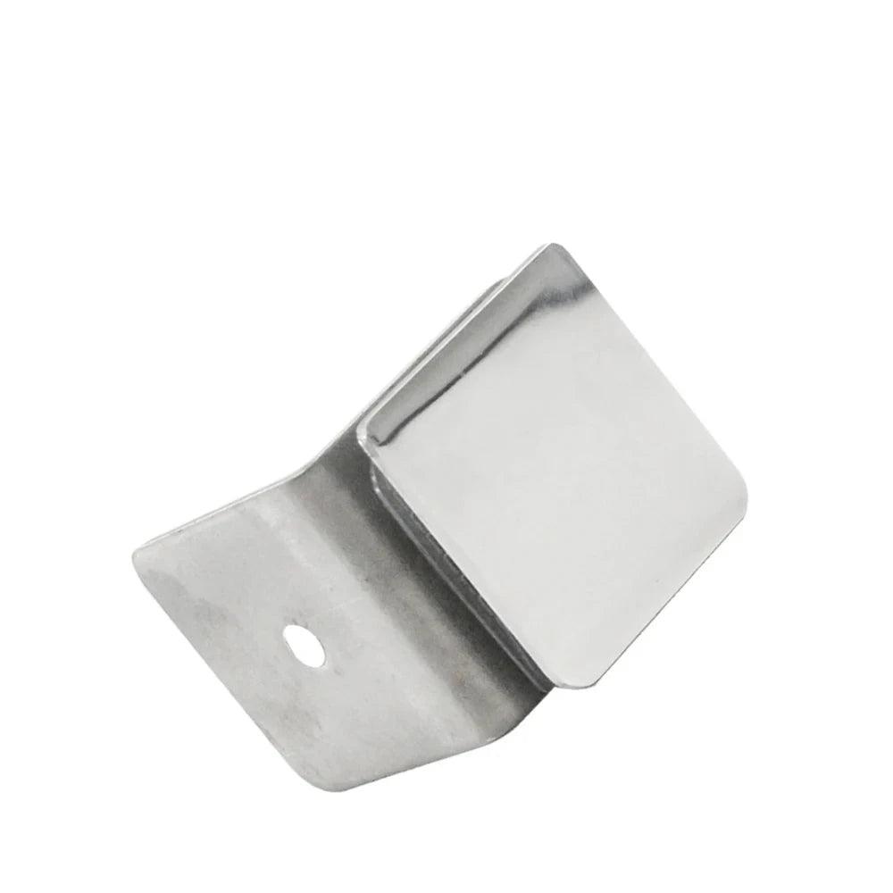 Shower door Fixed Panel Clip Connector 90 Degree Single/Double Side 304 Stainless Steel Square Frameless Glass Corner Clamp - DoorLockMaster