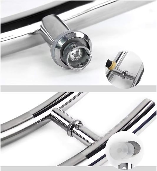Hardware Bathroom Shower Interior S Shaped 201 or 304 Stainless Steel Double Sided Push Pull  Frameless Glass Door Handle - Oray Hardware