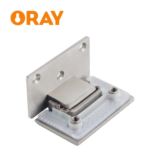 Adjustable Soft Close Office Bathroom 90 Degree Glass to Wall Circular Corner Brass Glass Shower Hinges - Oray Hardware