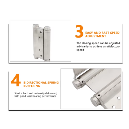 Manufacturer Stainless Steel Tension Welding Self Closing Adjustable Heavy Duty Double Action Spring Door Hinge for Wooden Door - Oray Hardware