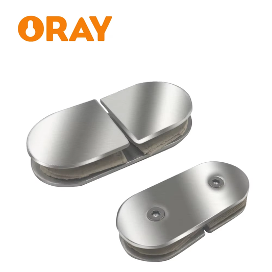 Factory Direct Selling Shower Room Panel Flat Glass to Glass 304 Stainless Steel 90 180 Degree Door Glass Clamps Clip - Oray Hardware