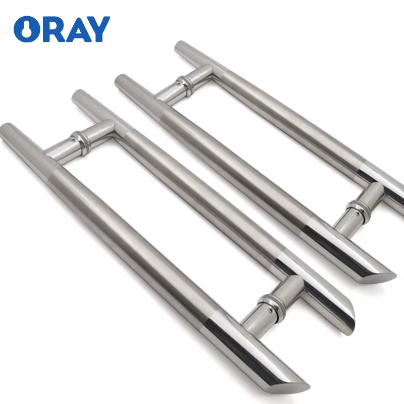 China Factory 304 Stainless Steel Long Size H-Shaped Hinge Satin Finish Sliding Glass Door Control Handle for Hotels Modern - Oray Hardware