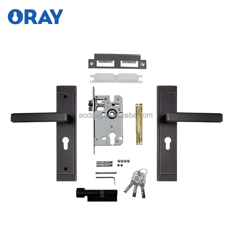 Wooden Door Lock and Black Red Handle Bronze Colored Kirsite High Quality Materials Thick and Non Porous Materials Z726-Z02 - Oray Hardware