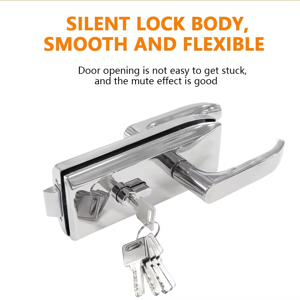 Besting Selling Line Aluminum Profile Lock Shining Silver Narrow Framed Sliding Glass Handle Door Lock - Oray Hardware