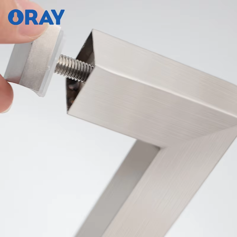 OEM Factory Square Shower Door Handle with Modern L Shaped Glass Tube for Hotel Use - Oray Hardware