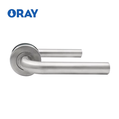 Modern Simple Design Zinc Alloy Cast Black Square Glass Door Handle Interior Door Handle Lock Set - Oray Hardware