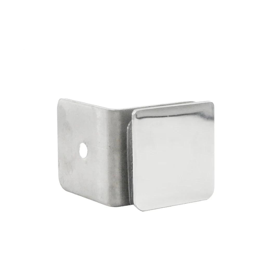 Shower door Fixed Panel Clip Connector 90 Degree Single/Double Side 304 Stainless Steel Square Frameless Glass Corner Clamp - DoorLockMaster