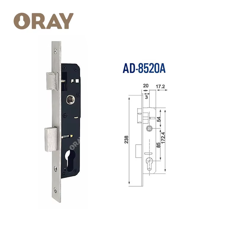 South America Anti-Theft Alloy Aluminium Lock Body 70 80 90 100 110 120mm Double Open Rim Mortise Door Lock Cylinder With Knob - Oray Hardware