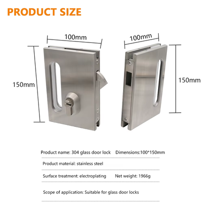 Factory Direct Selling Frameless SS304 Matte Glass Door Safety Lock Tempered Glass Door Lock - Oray Hardware