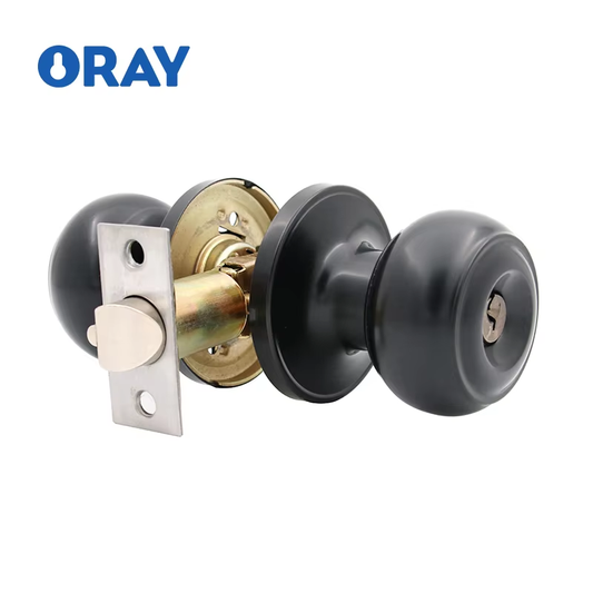 Modern Minimalist Black Spherical Lock Room Door American Bathroom Bathroom Ball Lock Handle Bathroom - Oray Hardware