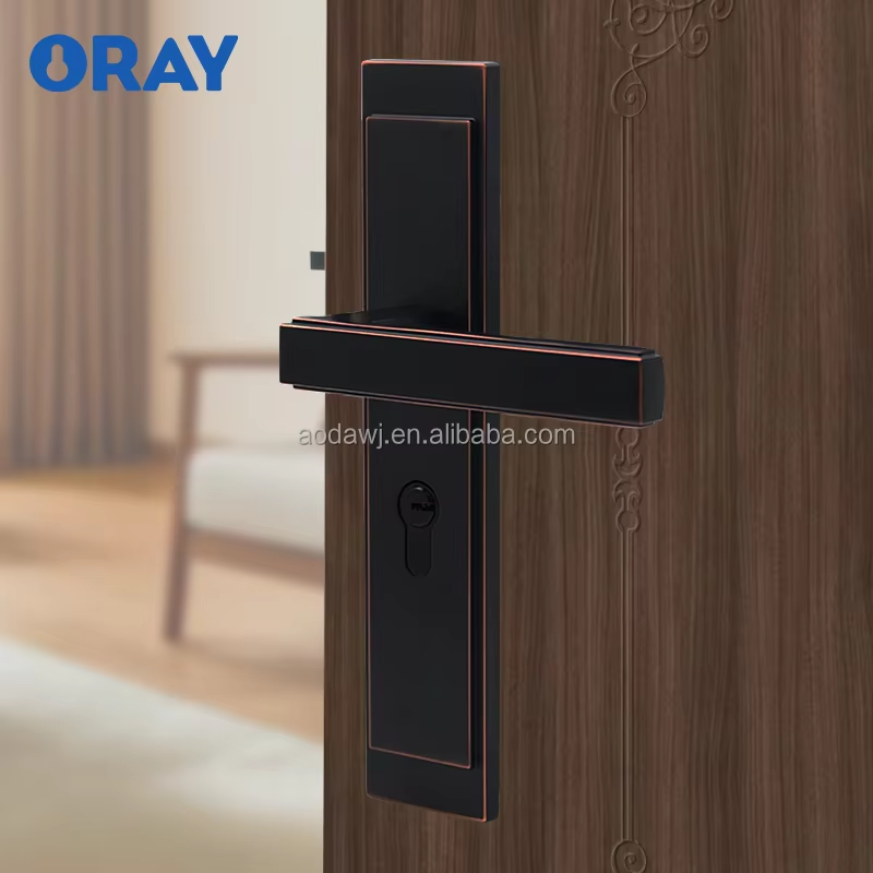 Wooden Door Lock and Black Red Handle Bronze Colored Kirsite High Quality Materials Thick and Non Porous Materials Z726-Z02 - Oray Hardware