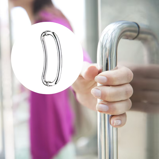 Creative Arc Elbow Double Sides Shower Room Round Tube Shower Enclosure Bathroom Room Tempered Glass Door Pull Handle - Oray Hardware
