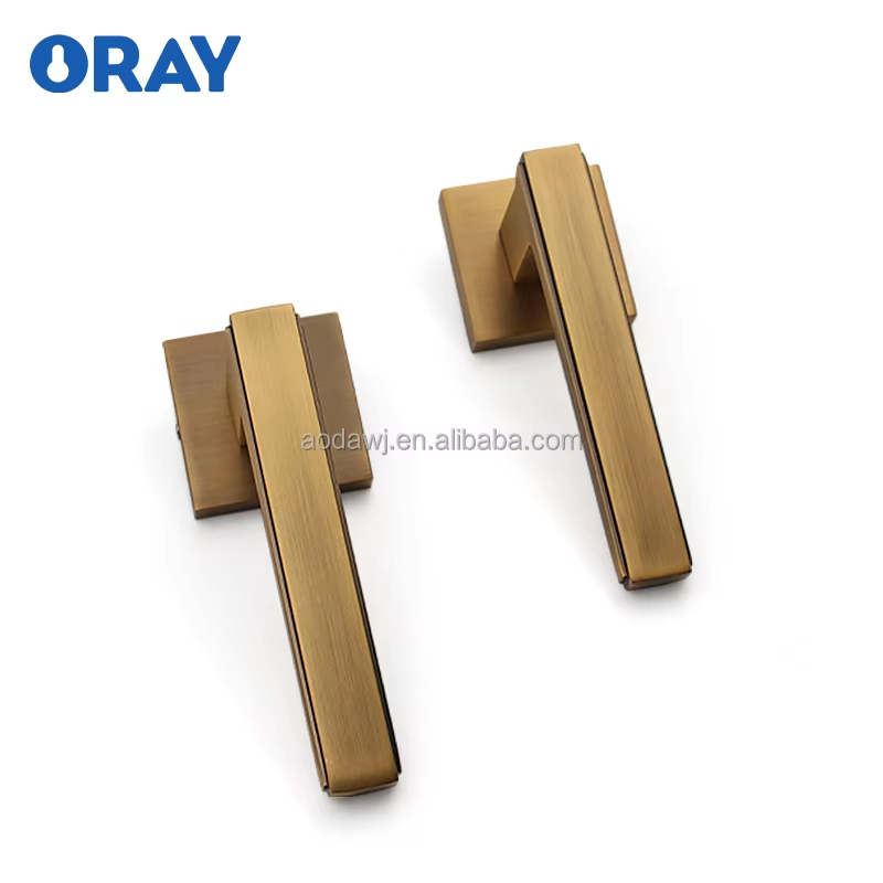 Wooden Door Lock and Gold Handle Bronze Colored Kirsite High Quality Materials Thick and Non Porous Materials K6-Z02 - Oray Hardware