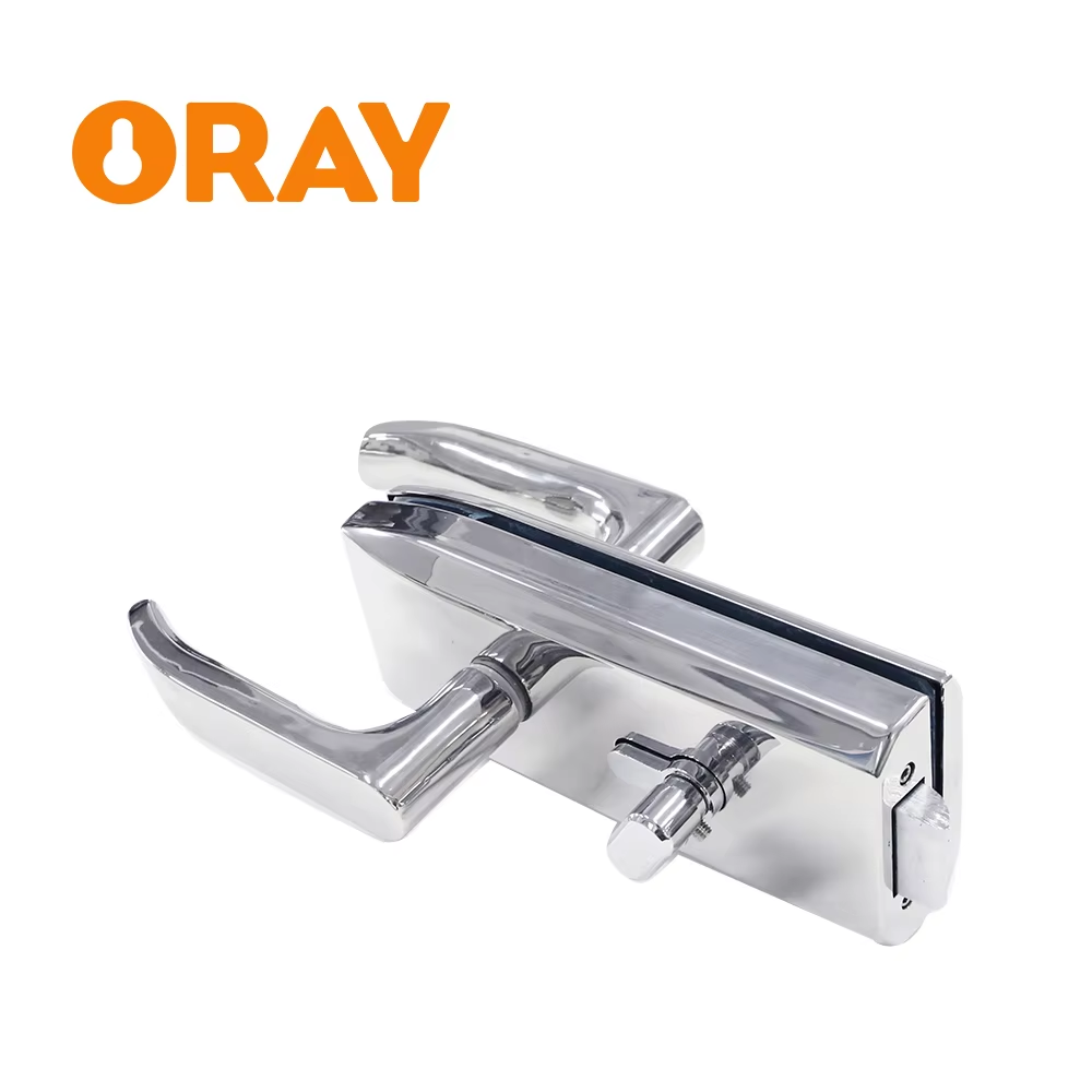 European Style Office Aluminum Frameless Swing Glass Door Lock Set With Handle - Oray Hardware