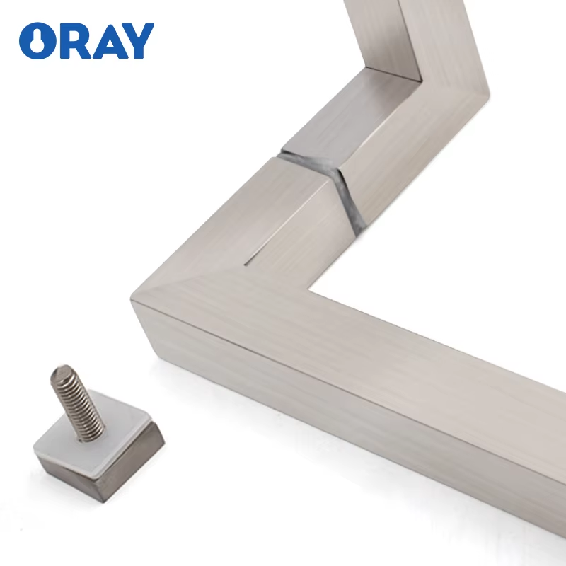 OEM Factory Square Shower Door Handle with Modern L Shaped Glass Tube for Hotel Use - Oray Hardware