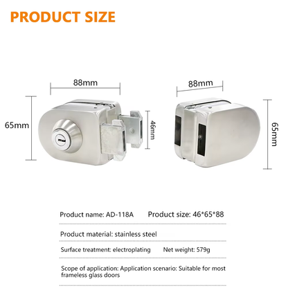 Free Sample Factory Price Double Side Frameless Glass Stainless Steel Sliding Glass Door Lock Glass Door With Lock - Oray Hardware