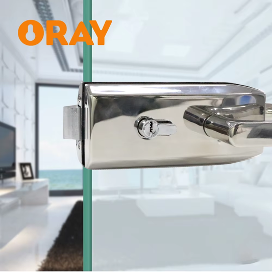 Besting Selling Line Aluminum Profile Lock Shining Silver Narrow Framed Sliding Glass Handle Door Lock - Oray Hardware