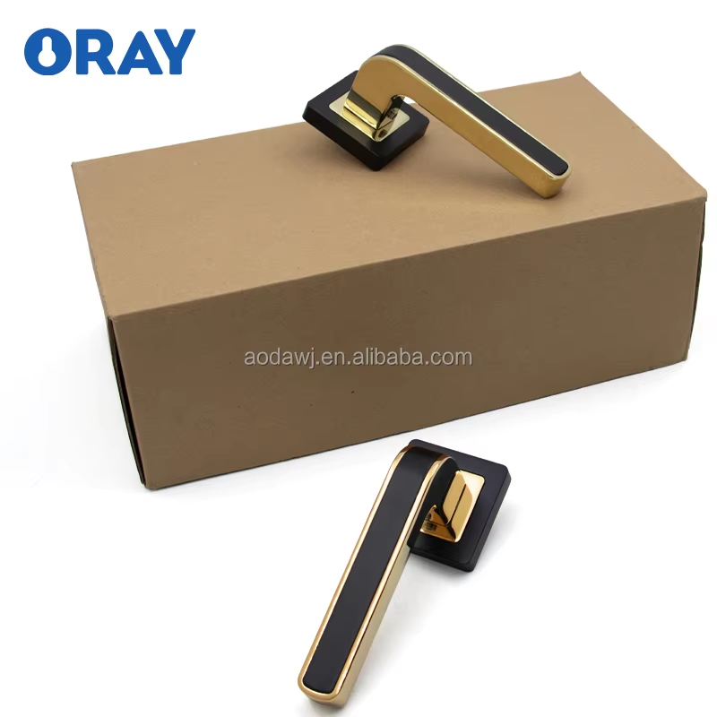 Wooden Door Lock and Black Diamond Gold  Colored Handle High Quality Zinc Alloy K5-Z81 - Oray Hardware