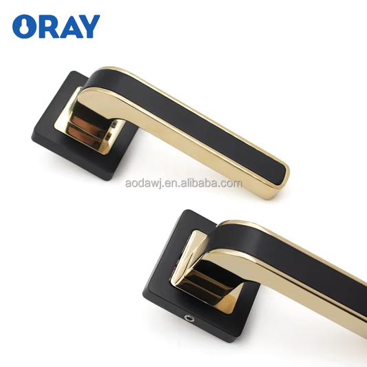 Wooden Door Lock and Black Diamond Gold  Colored Handle High Quality Zinc Alloy K5-Z81 - Oray Hardware