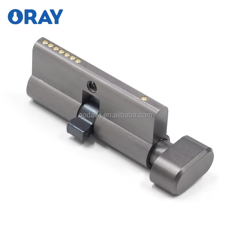 Wooden Door Lock and  Handle Black Colored Semi Matte Brushed High Quality Zinc Alloy K6-Z24 - Oray Hardware