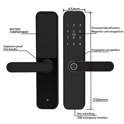 Smart Wood Door Lockset with Cylindrical Knob & Deadbolt Entrance Privacy Tubular Latch Memory Card Data Storage Option - Oray Hardware