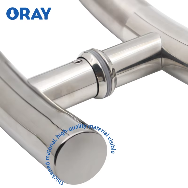China Factory 304 Stainless Steel Long Size H-Shaped Hinge Satin Finish Sliding Glass Door Control Handle for Hotels Modern - Oray Hardware