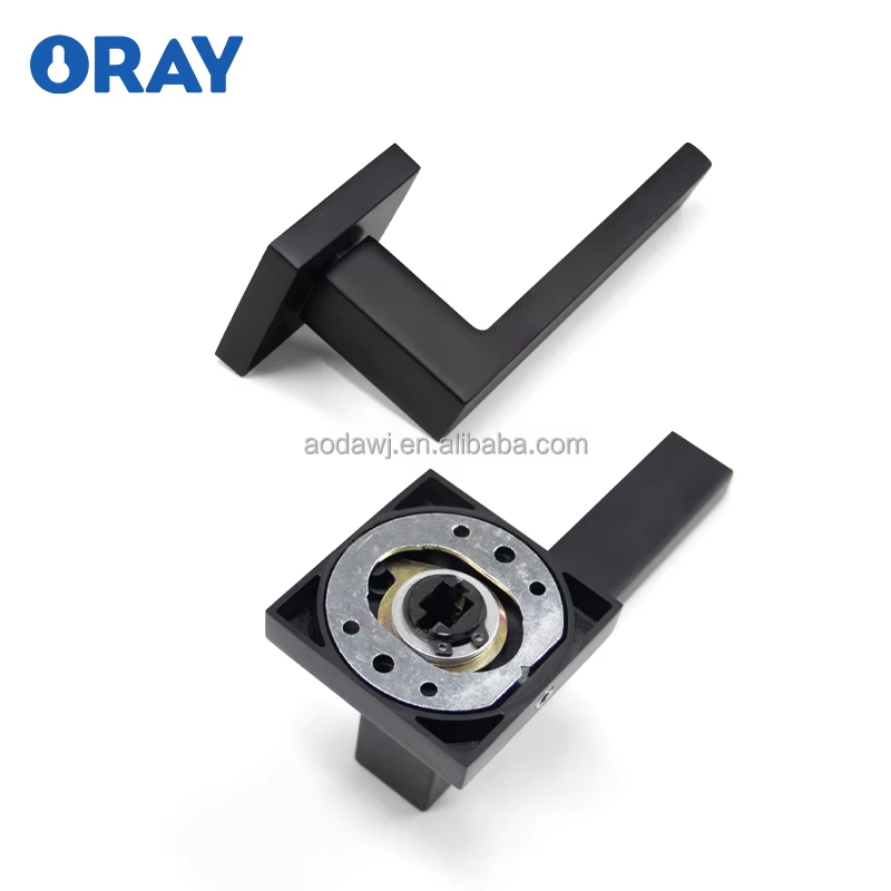 Wooden Door Lock and  Handle Matte Black Colored Semi Matte Brushed High Quality Zinc Alloy K6-Z99 - Oray Hardware