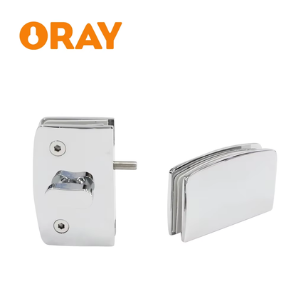 Factory Wholesale Stainless Steel Mortise Door Lock Shower Hotel Frameless Double Side Toilet Hole-Free Sliding Glass Door Lock - Oray Hardware