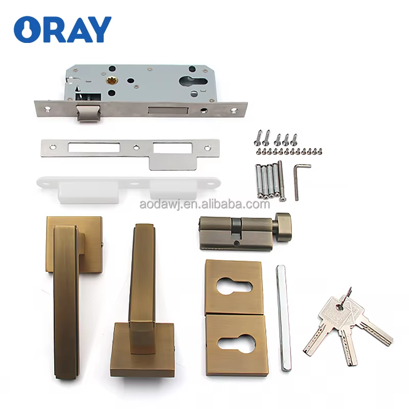 Wooden Door Lock and Gold Handle Bronze Colored Kirsite High Quality Materials Thick and Non Porous Materials K6-Z02 - Oray Hardware