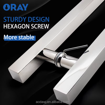 OEM Factory's Durable 304 Stainless Steel Cover Plate Thickened Modern Glass Door Handles for Hotels Malls Workshops-SECURE - Oray Hardware