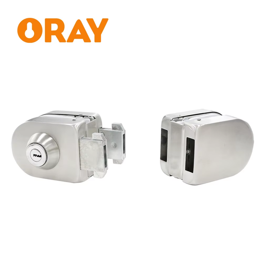 Free Sample Factory Price Double Side Frameless Glass Stainless Steel Sliding Glass Door Lock Glass Door With Lock - Oray Hardware