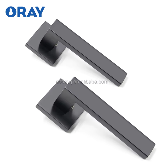 Wooden Door Lock and  Handle Matte Black Colored Semi Matte Brushed High Quality Zinc Alloy K6-Z99 - Oray Hardware